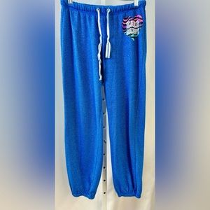 Hard Candy Royal Blue w/metallic Thread Bedazzled Heart Joggers size M(7-9)